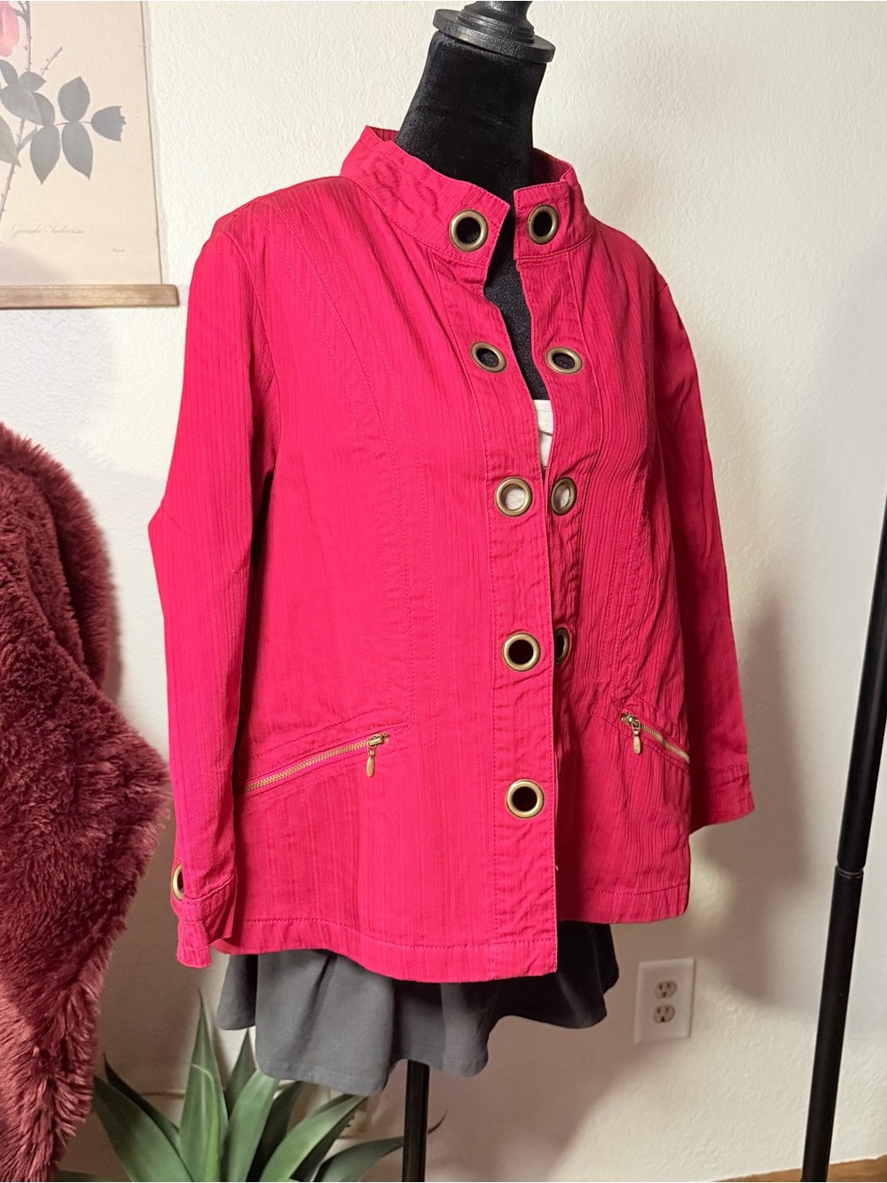 Vintage Red Eyelet Jacket